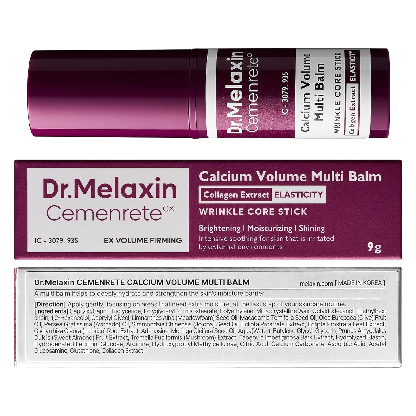 Dr. Melaxin Cemenrete Calcium Multi Balm Korean Skin Care All-In-One Calcium Volume Stick Collagen Wrinkles Face Eye Treatment Balm
