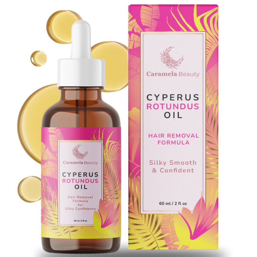 Caramela Beauty Cyperus Rotundus Oil for Natural Hair Reduction - 60ml/2oz